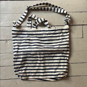 Striped Canvas Tote Bag